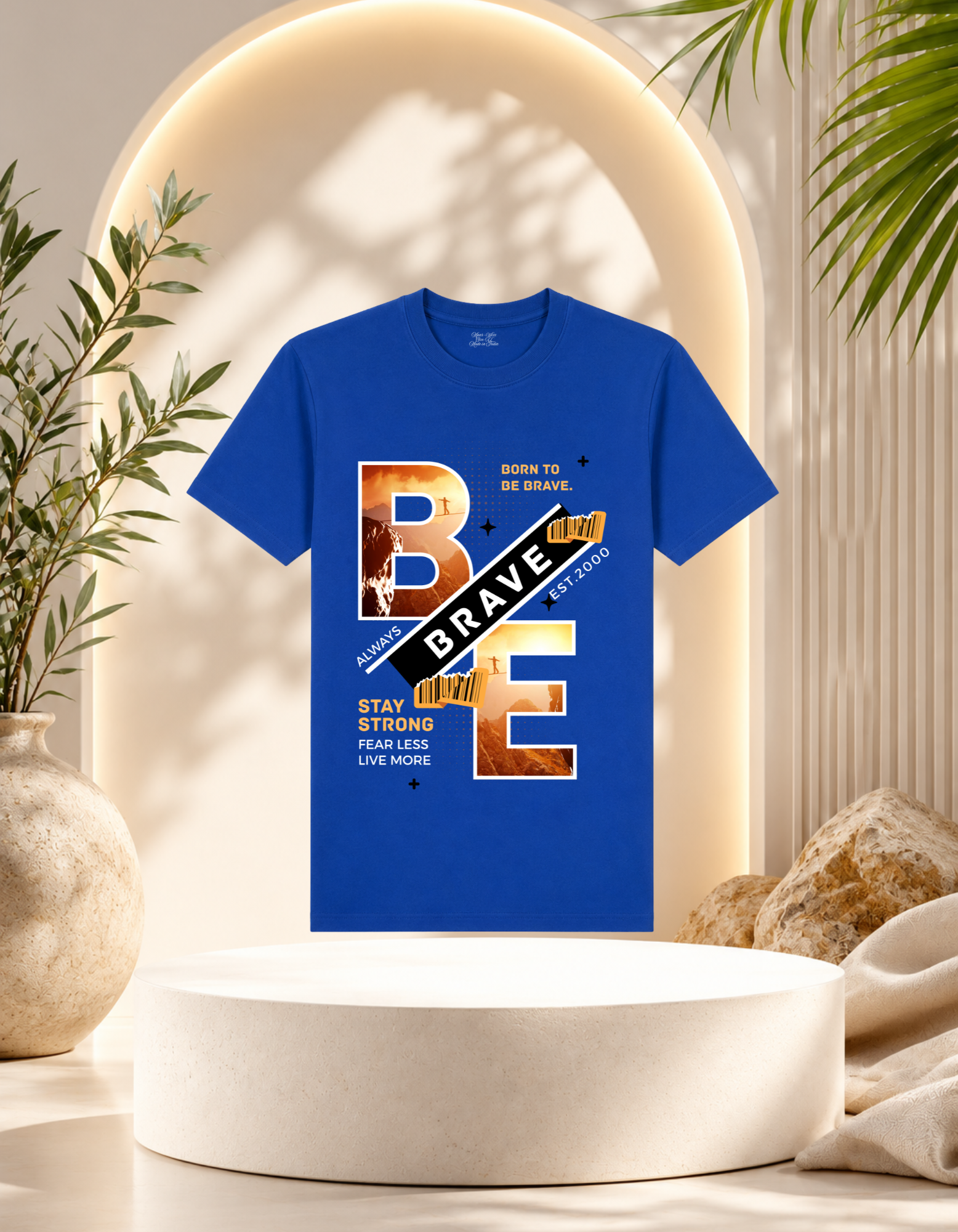 Maar-Wizz Born to Be Brave Graphic T-Shirt – White