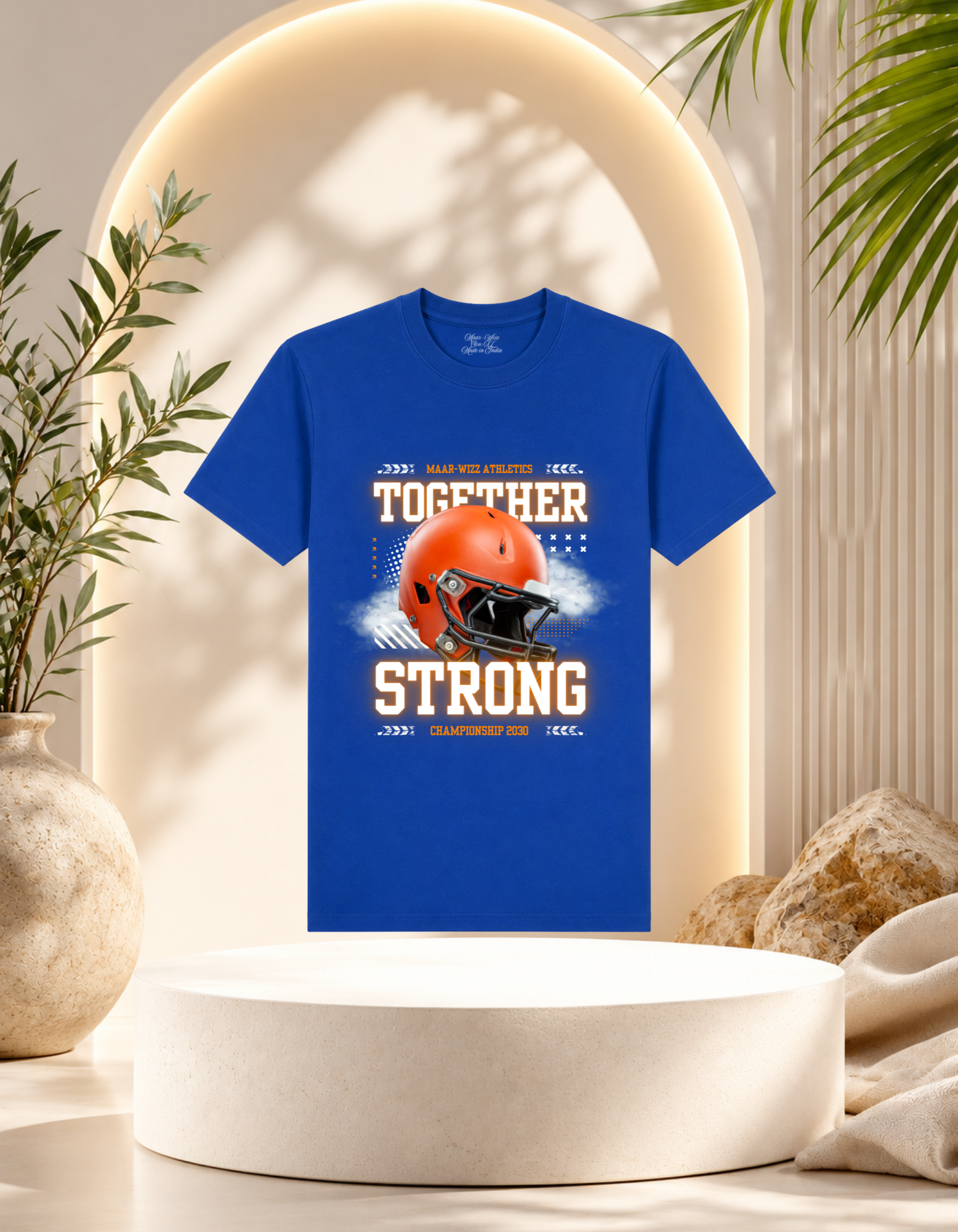 Maar-Wizz Athletics Together Strong Football Helmet T-Shirt