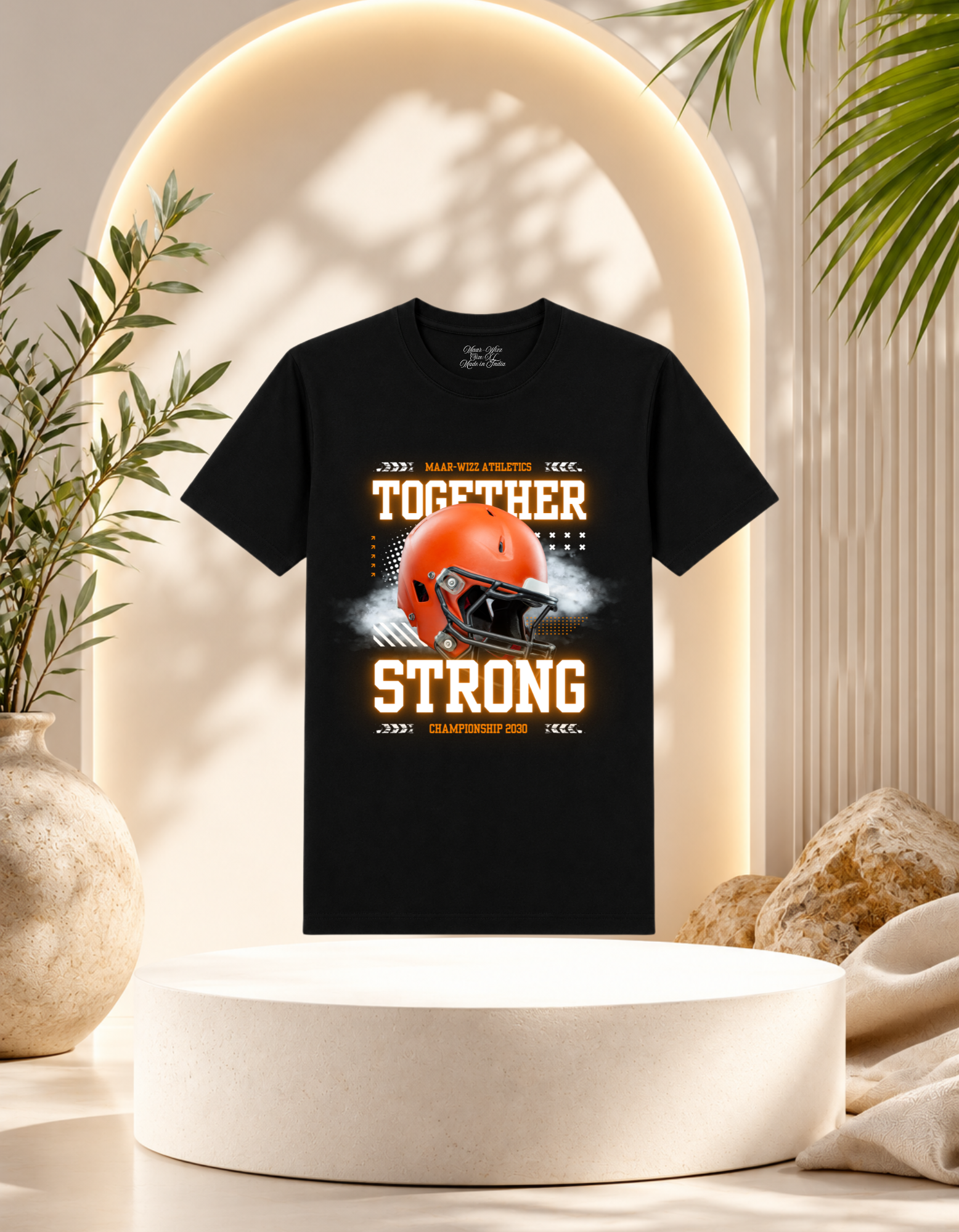 Maar-Wizz Athletics Together Strong Football Helmet T-Shirt