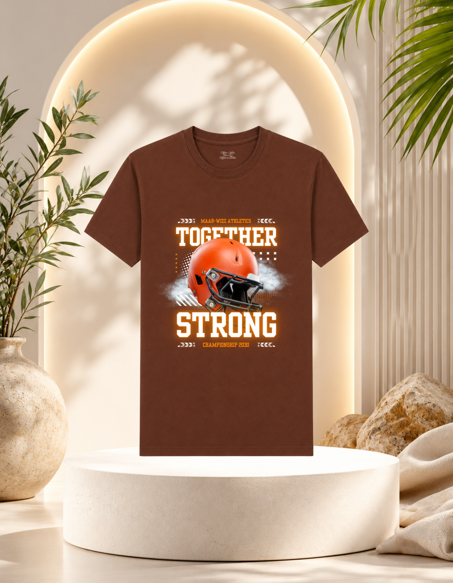 Maar-Wizz Athletics Together Strong Football Helmet T-Shirt