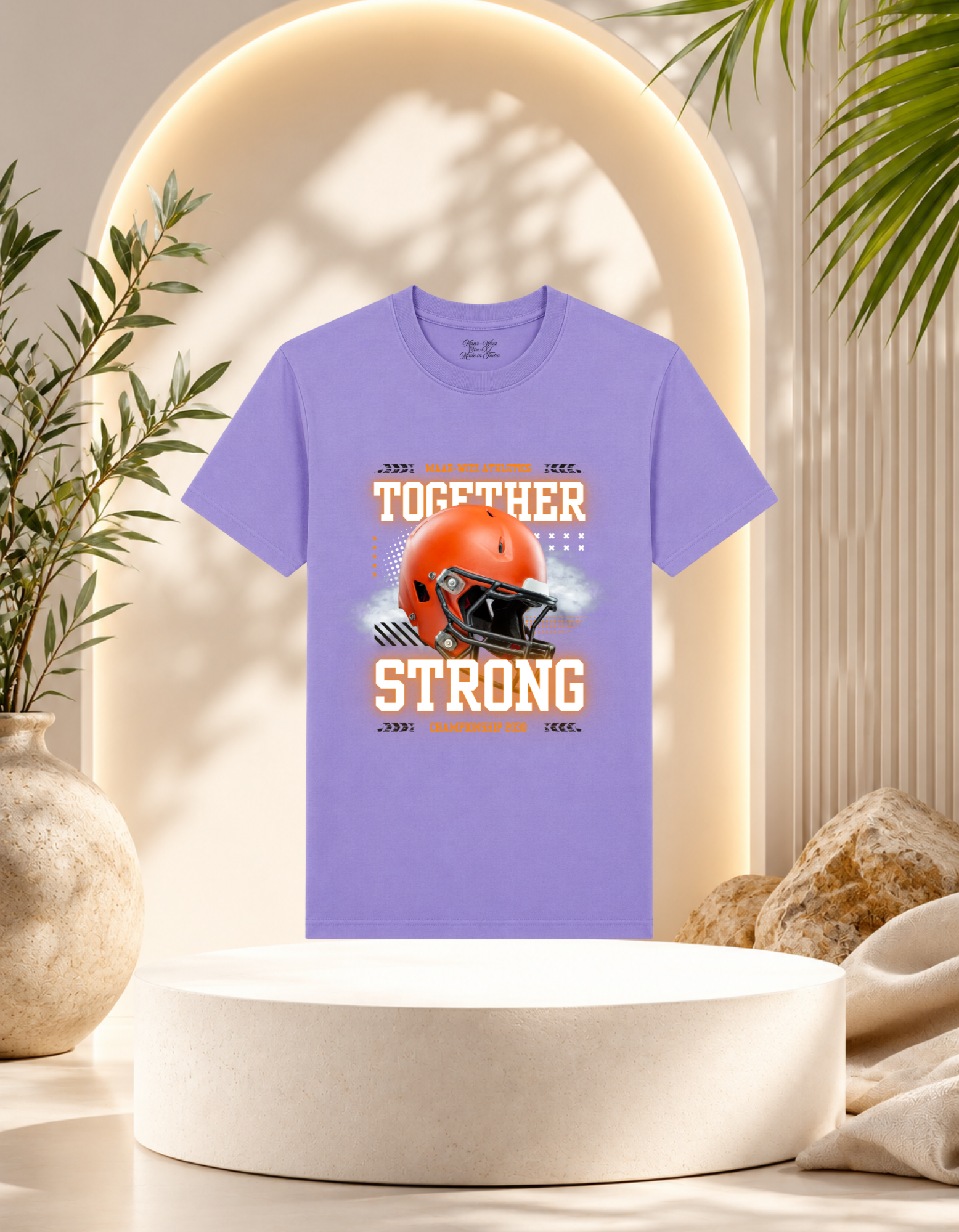 Maar-Wizz Athletics Together Strong Football Helmet T-Shirt