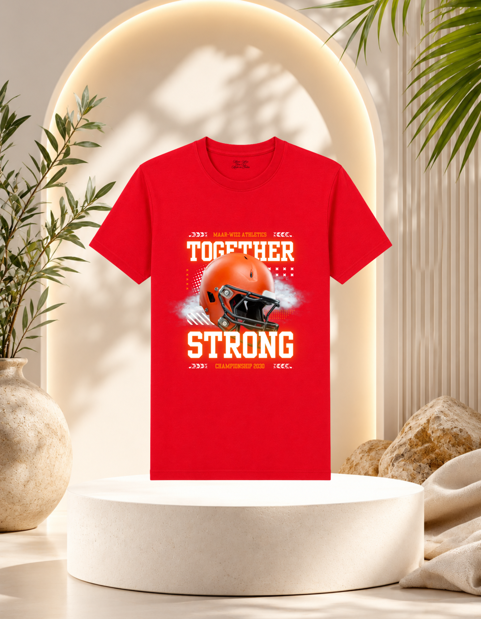 Maar-Wizz Athletics Together Strong Football Helmet T-Shirt