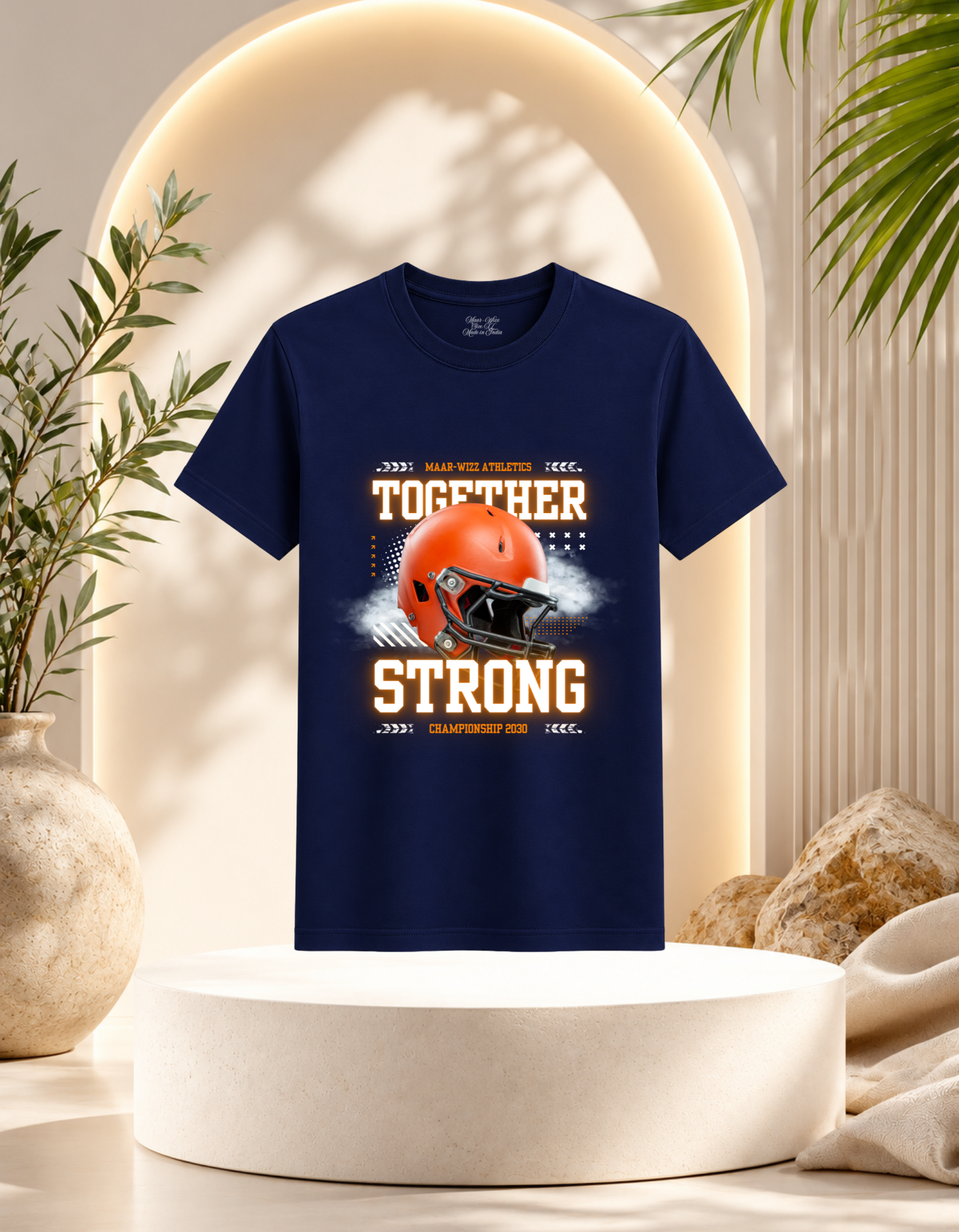 Maar-Wizz Athletics Together Strong Football Helmet T-Shirt